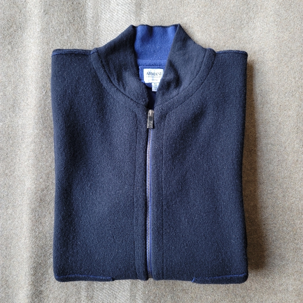 Men's Armani Collezioni knit bomber jacket